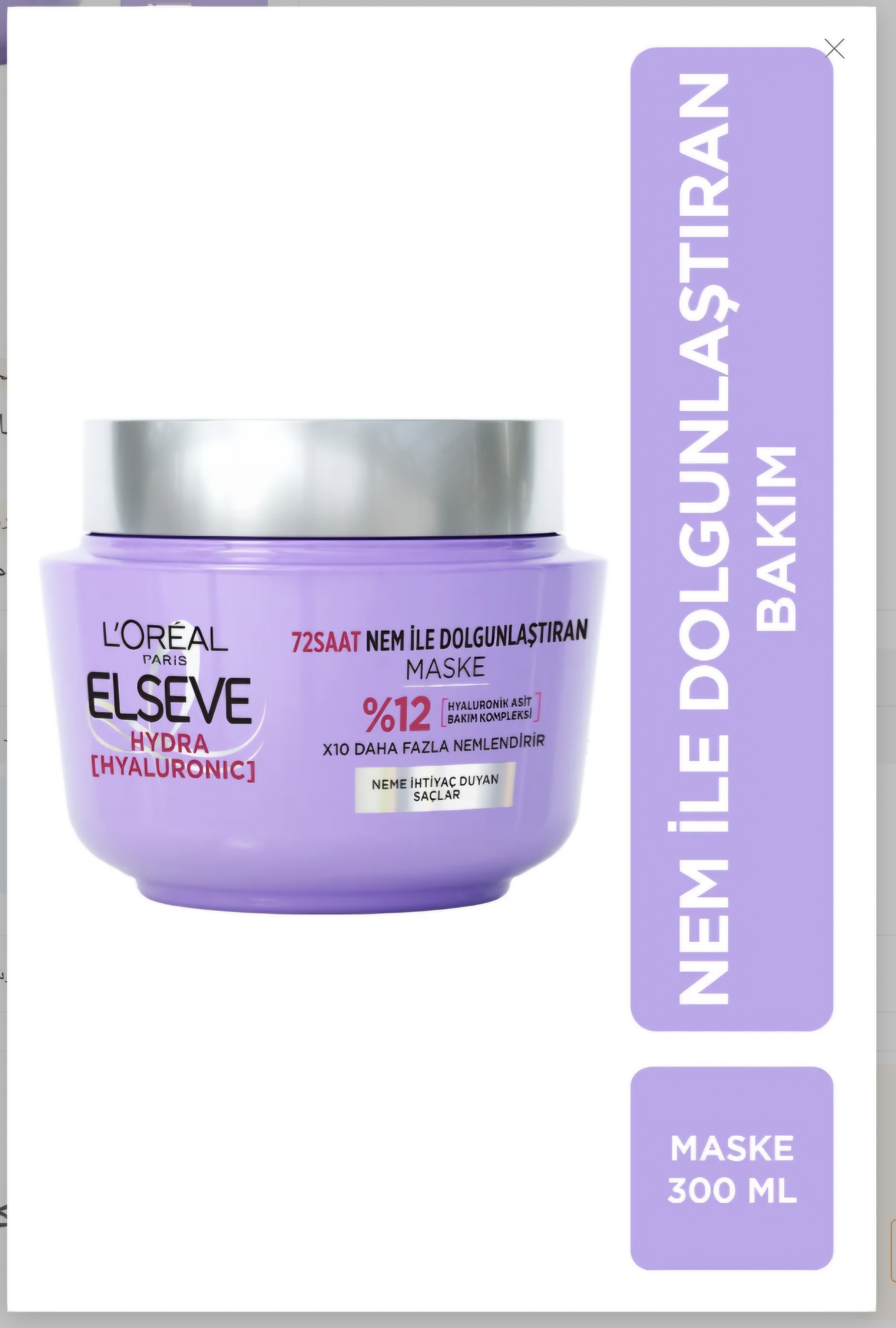 ماسک هیالورونیک اسید Elseve مدل Hydra حجم دهنده و آبرسان با ماندگاری ۷۲ ساعته ،حجم ۳۰۰ میلی لیتر