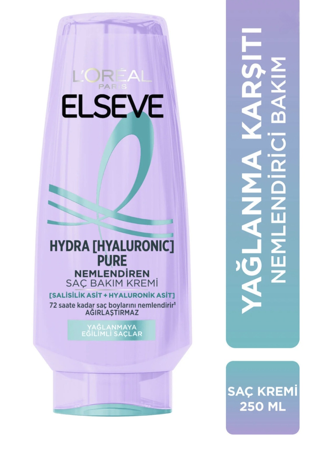 نرم کننده ی موی السیو مدل hydra pure ،حاوی هیالورونیک +سالیسیلیک اسید ، رطوبت رسان ضدچربی ، حجم دهنده ، حجم ۲۵۰ میلی لیتر