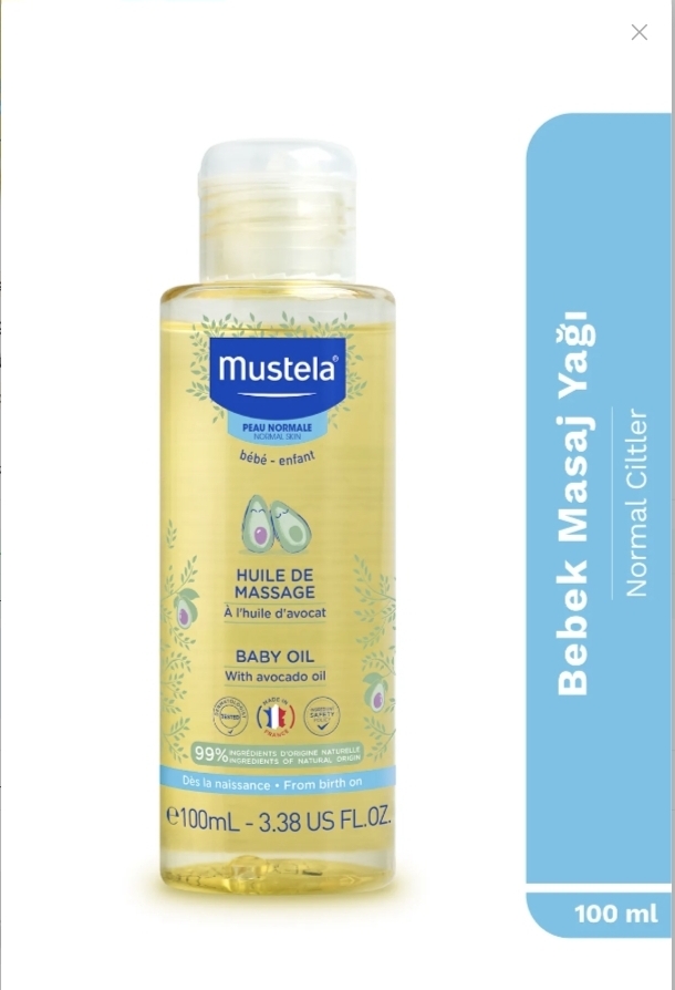 روغن ماساژ کودک موستلا ، مرطوب کننده ، حاوی روغن آووکادو، حاوی ۹۹٪ مواد طبیعی ،حجم ۱۰۰ میلی لیتر