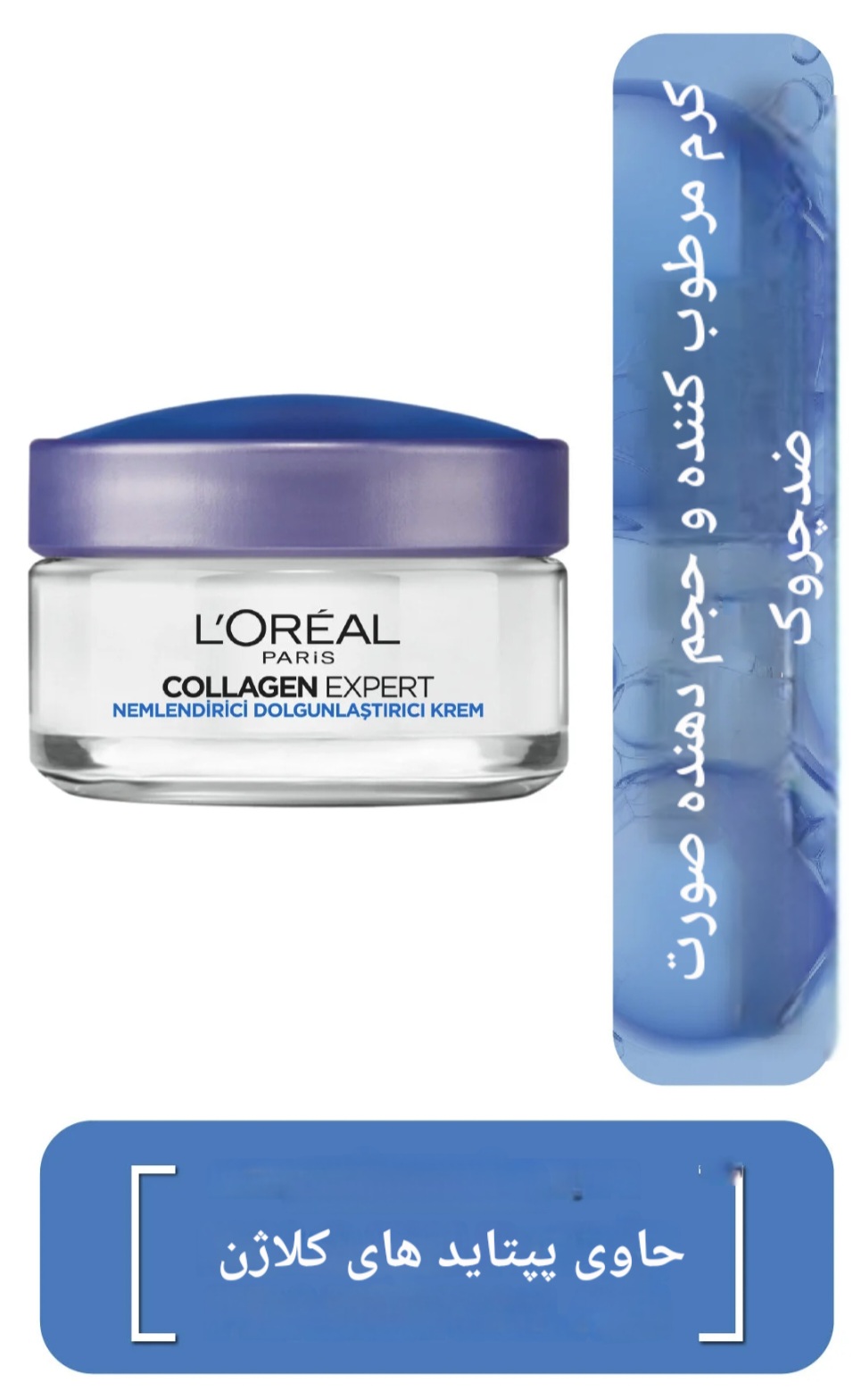 کرم صورت مرطوب کننده و حجم دهنده کلاژن اکسپرت Collagen Expert ، ضدچروک و سفت کننده ، حجم ۵۰ میلی لیتر