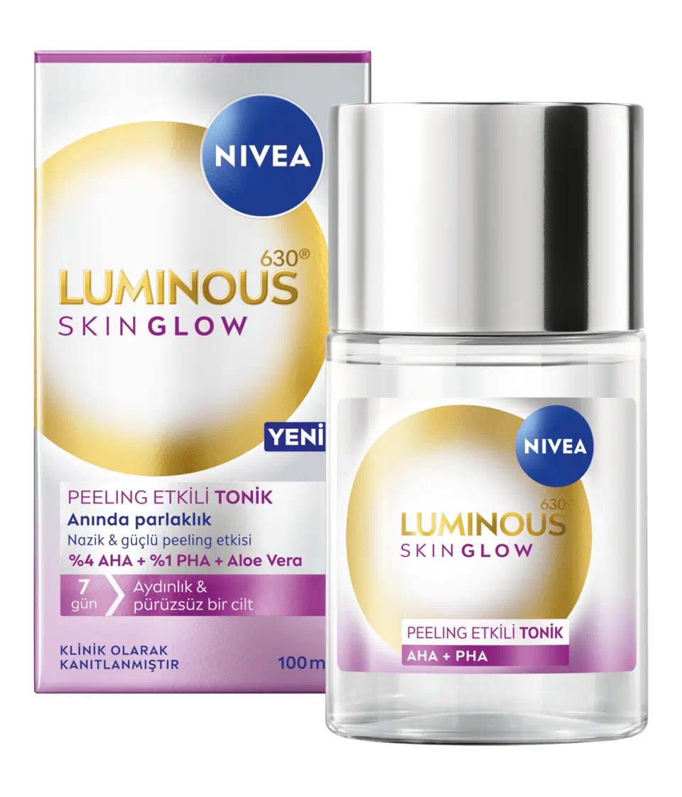 تونر لایه بردار و درخشان کننده پوست نیوآ مدل Luminous630 حجم ۱۰۰ میلی لیتر روشن کننده یکنواخت