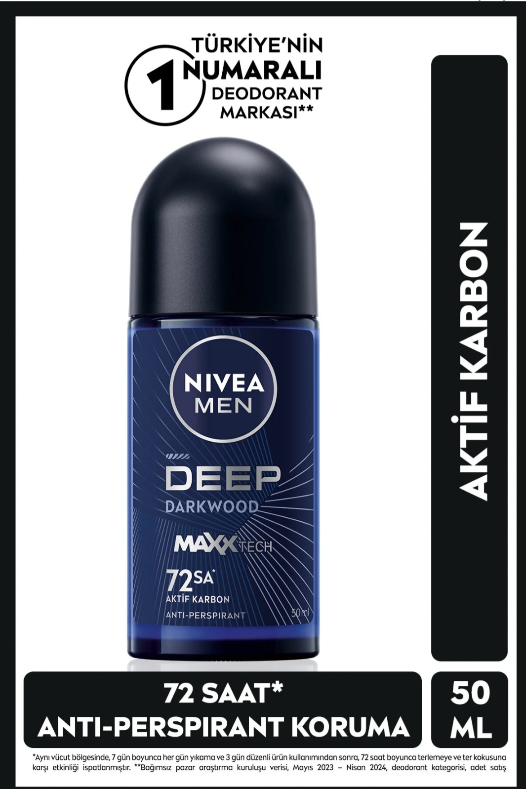 نيوا من مدل Dimension Deepرول دئودورانت مردانه Carbon... Active ، ضد تعريق 72 ساعته،حجم ۵۰ میلی لیتر